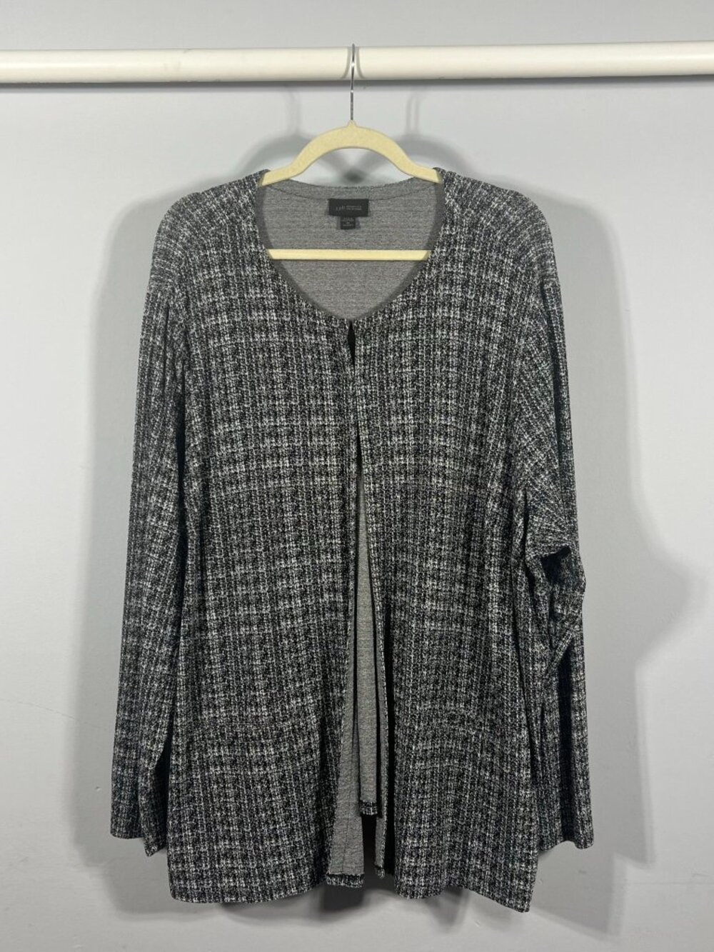 J Jill Wearever Sweater Womens Cardigan 3X Stretch Hook Eye Closure Lagenlook